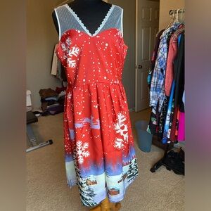 Homemade vintage style tacky Christmas dress, size XL